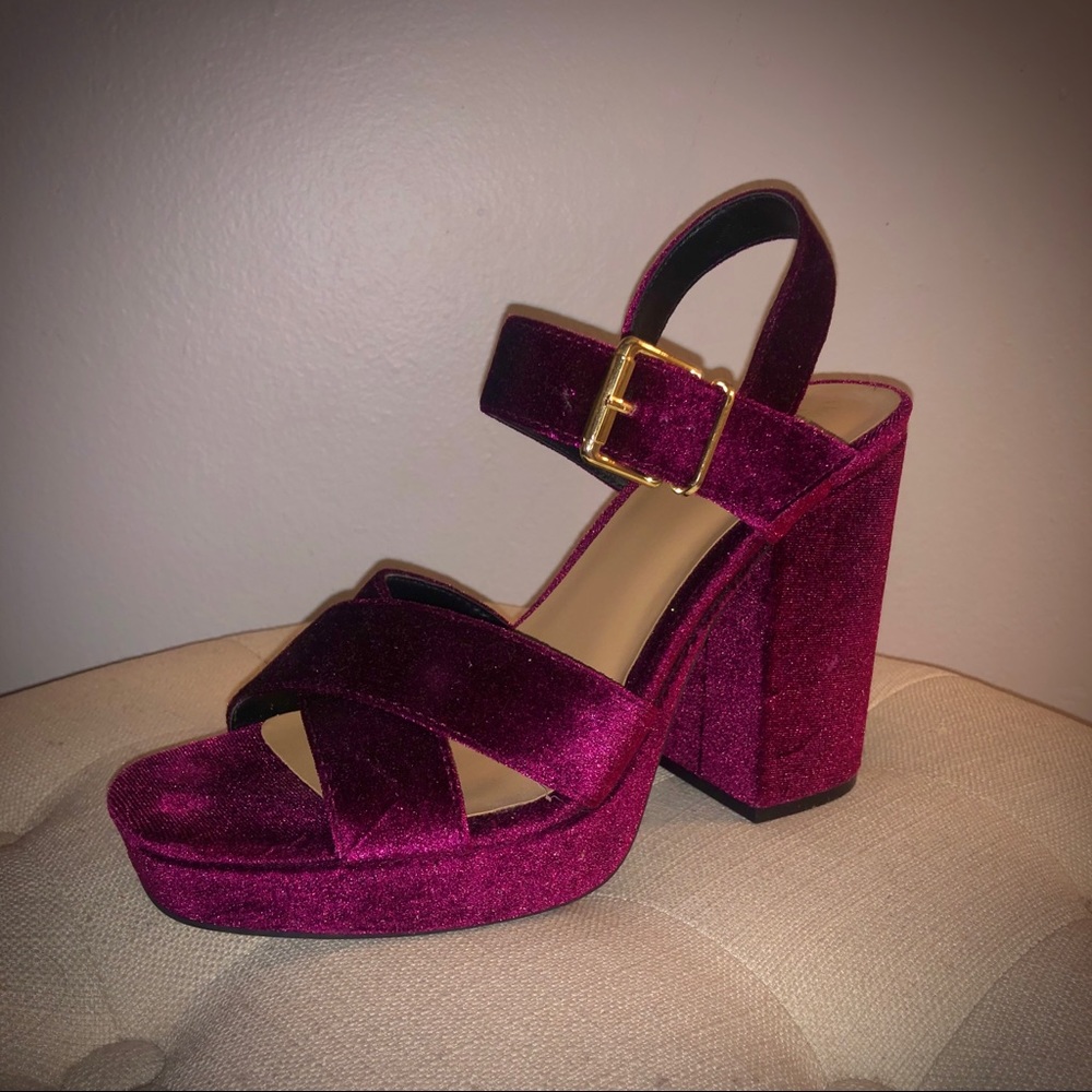 Velour platform heels, NWOT
